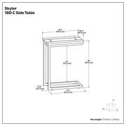 Skyler C side table by Simpli-Home, handcrafted wooden side table with a modern C-shaped design and natural wood finish.