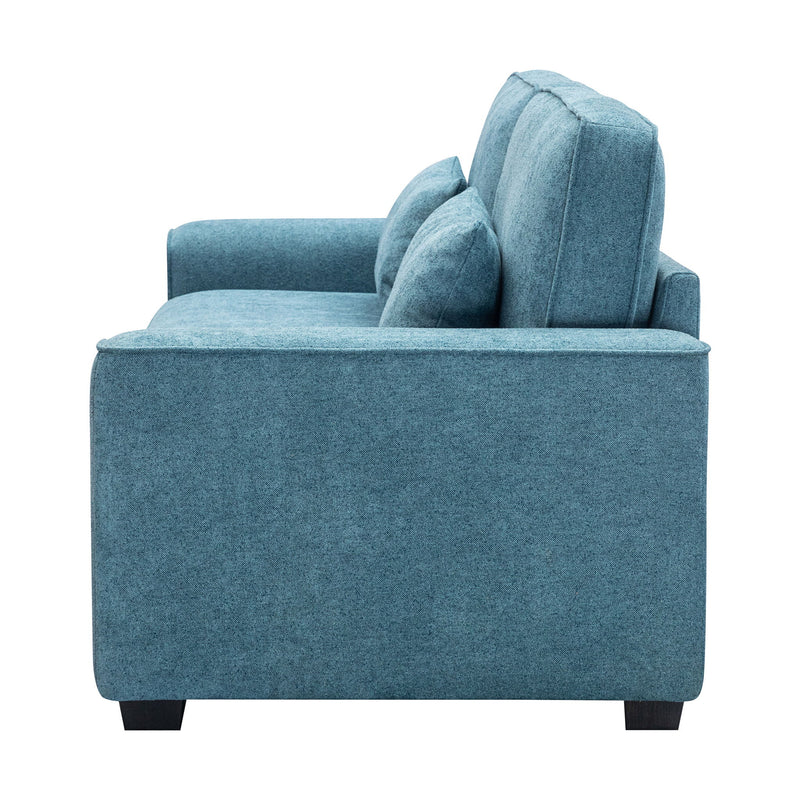 Modern Fabric Sofa With Cushions, Sleek Arm Design - R&R Furniture Gallery (Fountain Valley, CA)