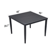 Life Outside outdoor patio dining table with tapered feet and umbrella hole, perfect for outdoor dining and gatherings.