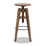Spencer - Minimalist Oak Adjustable Bar Counter Stool - Walnut Brown Oak - R&R Furniture Gallery (Fountain Valley, CA)