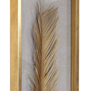 Set of three Uttermost Palma Leaf Shadow Box wall decor in gold, featuring intricate leaf designs for elegant interior accents.