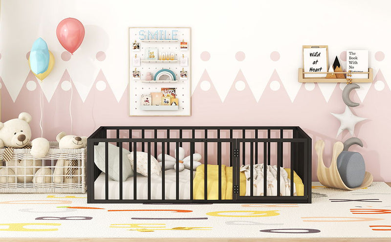 Metal Floor Bed Frame With Fence And Door - R&R Furniture Gallery (Fountain Valley, CA)