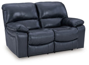 Leesworth - 3 Pc. - Power Reclining Sofa, Power Reclining Loveseat, Power Rocker Recliner - Ocean - R&R Furniture Gallery (Fountain Valley, CA)