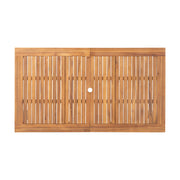 Outdoor expandable dining table with square legs by Noble House, featuring a sturdy wood surface and versatile design for outdoor dining.