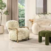 Enchante - New Zealand Sheepskin Accent Arm Chair - Taupe / Natural - R&R Furniture Gallery (Fountain Valley, CA)
