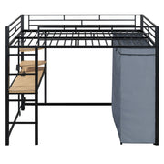 Loft Bed With Desk, Shelves, Power Outlet, LED Light And Wardrobe - R&R Furniture Gallery (Fountain Valley, CA)