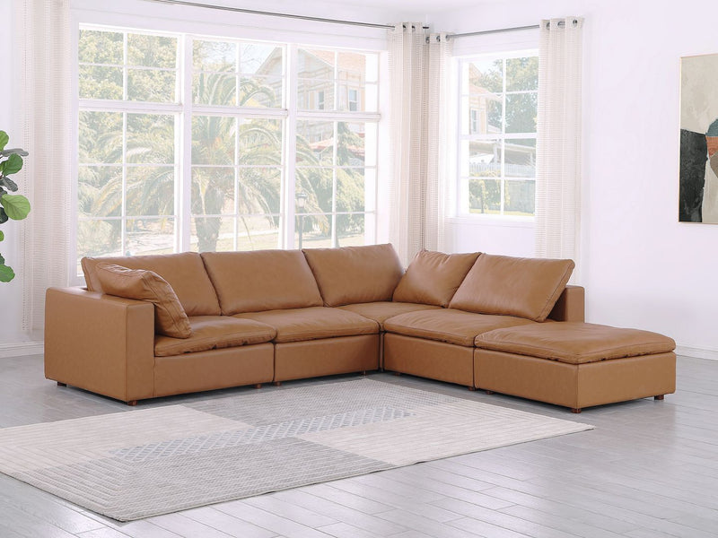 1100 - 5-Piece 4-Seat Sectional (Top-Grain Italian Leather) - R&R Furniture Gallery (Fountain Valley, CA)