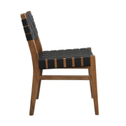 Noble House modern style dining side chair with sleek design, wooden legs, and cushioned seat for contemporary dining room decor.