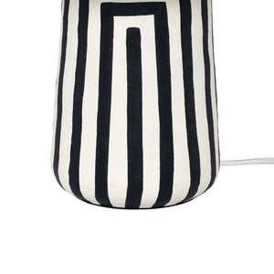 Minori - Striped Papier Mache Table Lamp - Black - R&R Furniture Gallery (Fountain Valley, CA)