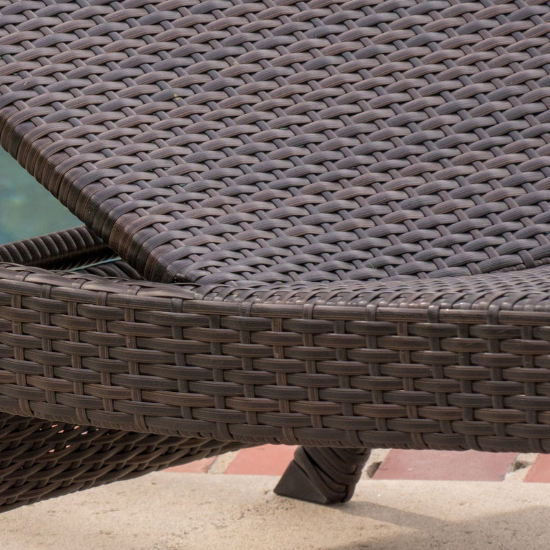 Kauai - Modern Style Pe Wicker Chaise Lounge - Brown Multi - R&R Furniture Gallery (Fountain Valley, CA)