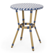 French Bistro Table Outdoor Elegance - White / Blue - R&R Furniture Gallery (Fountain Valley, CA)