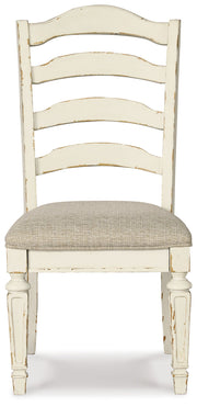 Realyn - Dining UPH Side Chair (Set of 2) - Ladderback - Chipped White - R&R Furniture Gallery (Fountain Valley, CA)