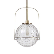 Uttermost Mimas gold globe pendant light hanging with a sleek modern design for stylish pendant lighting.