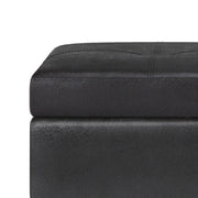 Oregon - Storage Ottoman Bench With Tray - Distressed Black - R&R Furniture Gallery (Fountain Valley, CA)