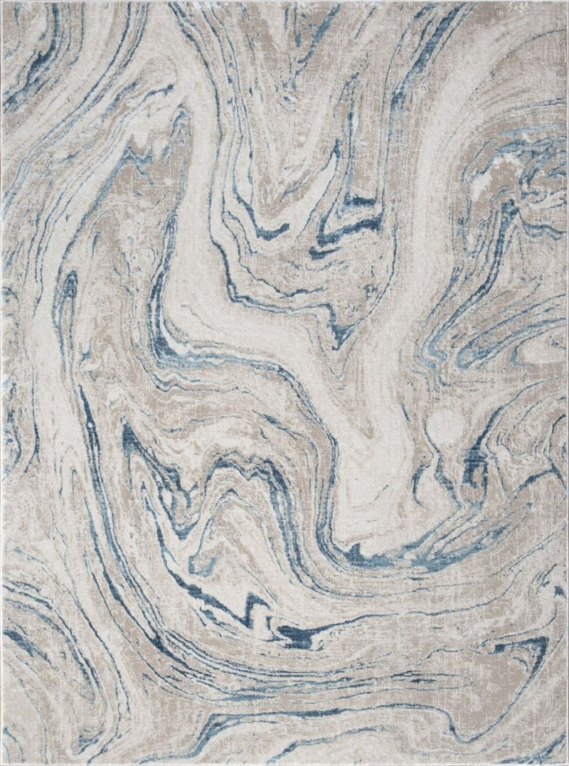 Elegance - 5'3" X 7'3" Polyester Area Rug - Ivory - R&R Furniture Gallery (Fountain Valley, CA)