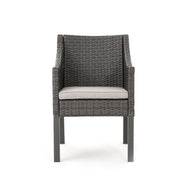 Outdoor Rattan Dining Chair With Straight Legs And Sloped Arms (Sey of 2) - R&R Furniture Gallery (Fountain Valley, CA)