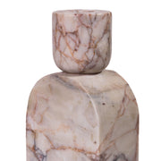 Marble Foundation Candle Holder - White Brown - R&R Furniture Gallery (Fountain Valley, CA)