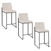 Lumi Source Fuji contemporary modern high back counter stool set with sleek design and dark finish, ideal for stylish kitchen or bar area.