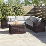 Modern Patio Rattan Sectional Set With Cushions - R&R Furniture Gallery (Fountain Valley, CA)