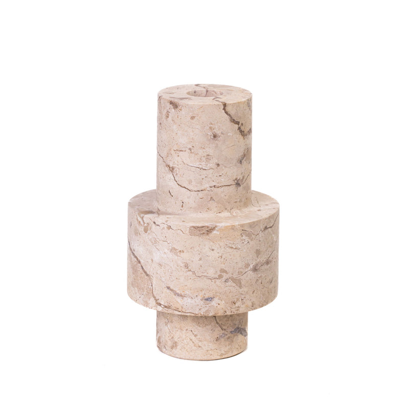 Natural Turned Candle Holder - Travertine - R&R Furniture Gallery (Fountain Valley, CA)