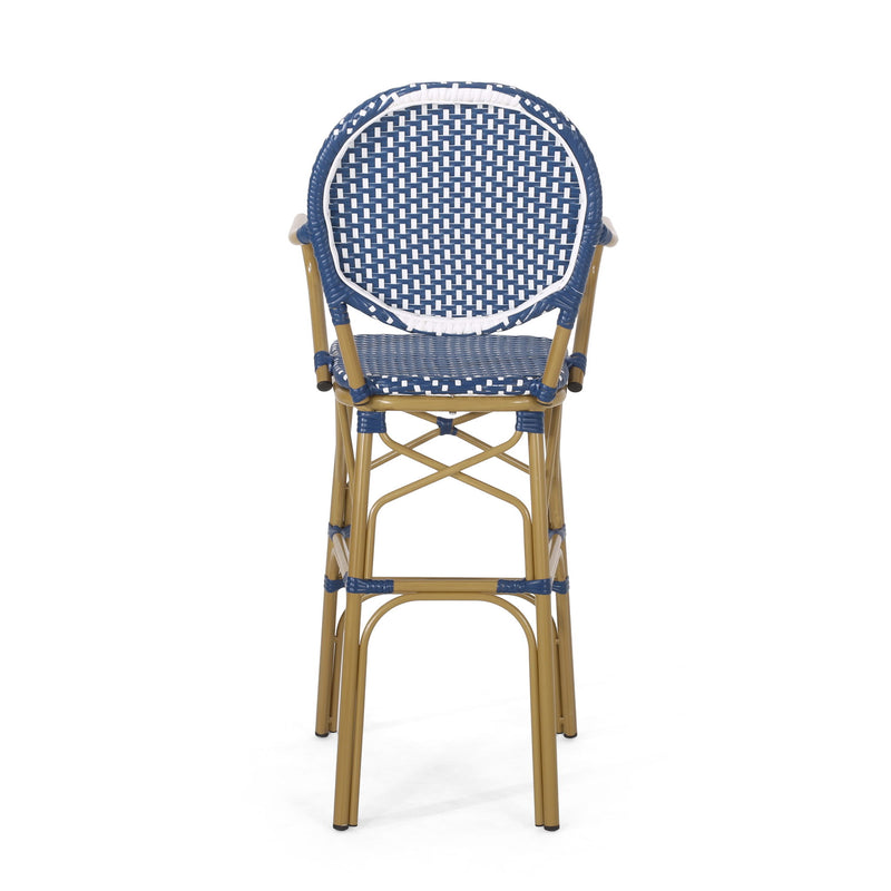 Outdoor Wicker And Aluminum French Barstools (Set of 2) - R&R Furniture Gallery (Fountain Valley, CA)