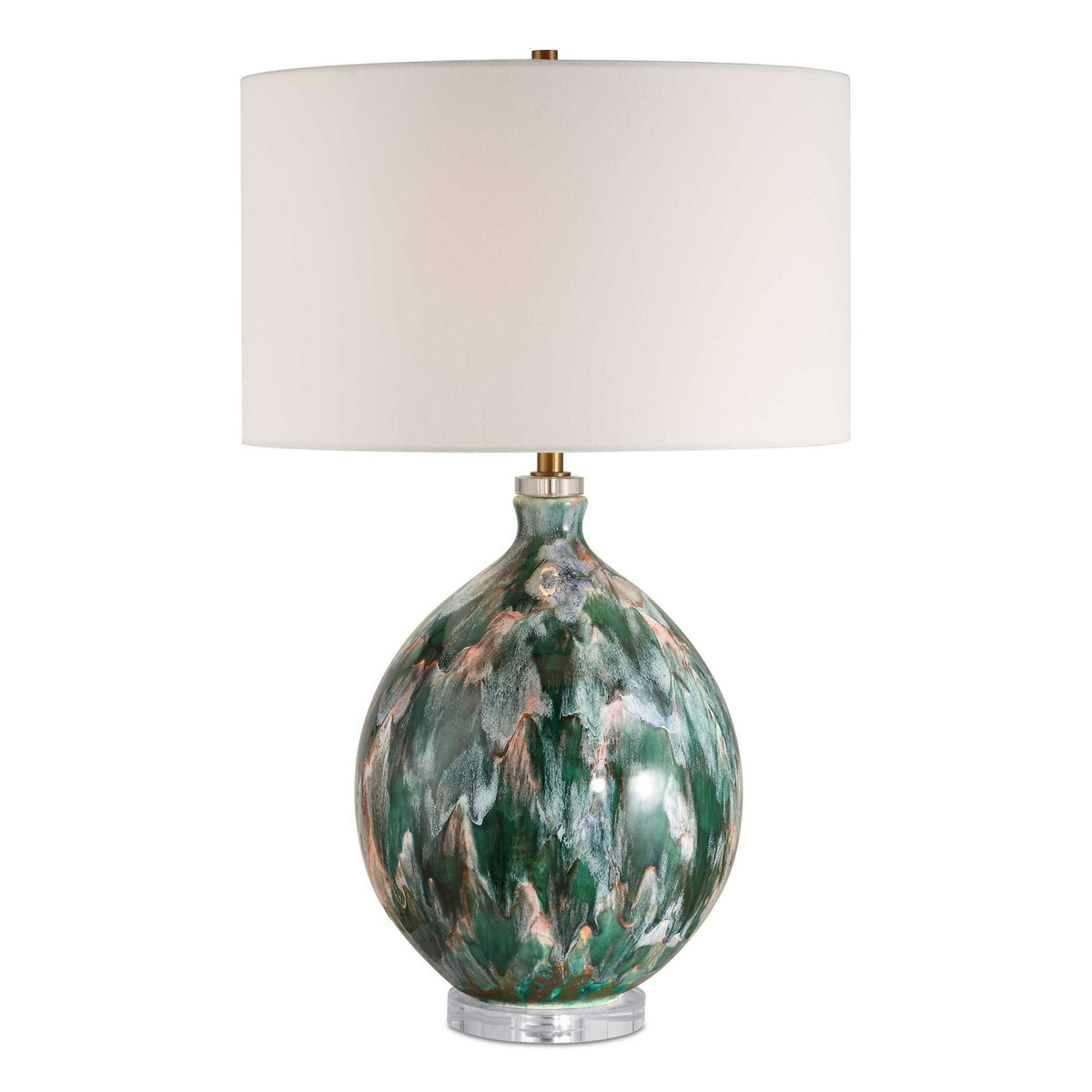 Mihaela - Drip Glaze Table Lamp - Blue / Green