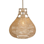 Hestia - 1 Light Natural Rope Pendant - Light Brown