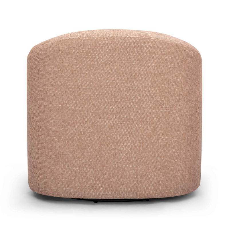 TOV Furniture Thao swivel chair with a modern design, featuring a padded seat and backrest in a neutral fabric, on a metal base.