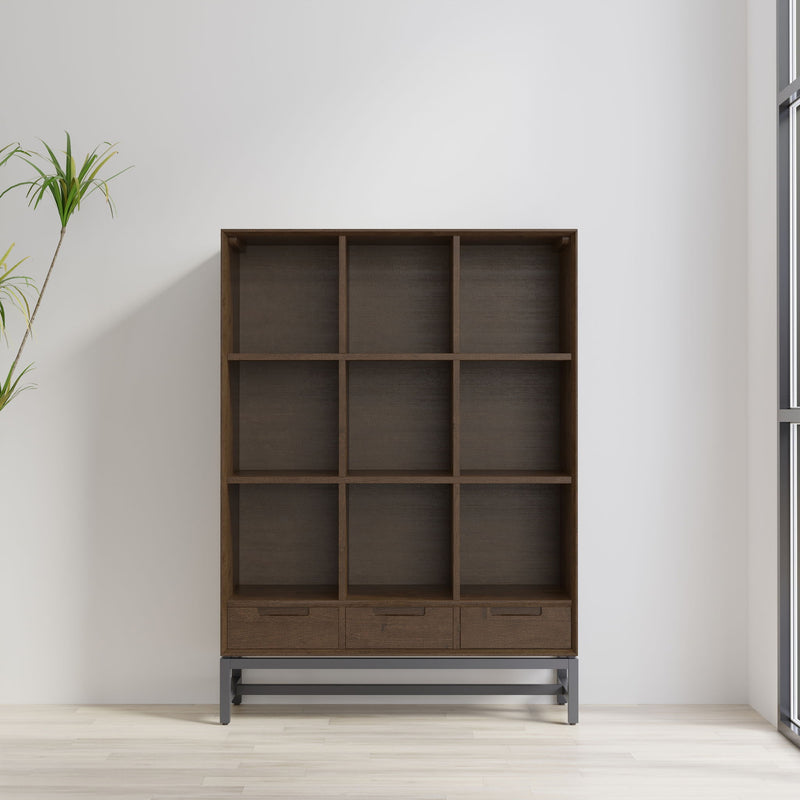 Banting - 9 Cube Bookcase With Drawers - Walnut Brown - R&R Furniture Gallery (Fountain Valley, CA)