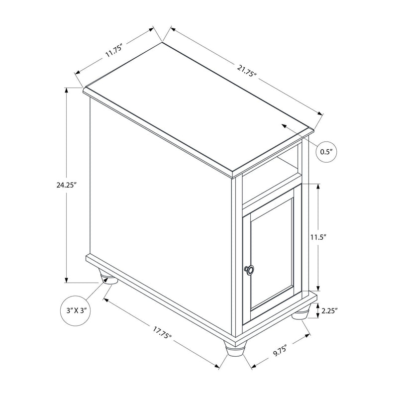 White traditional accent end table with storage from 8th Street, featuring a classic design and compact size.