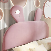 Full Upholstered Platform Bed With Cartoon Ears Headboard And LED Light - Pink - R&R Furniture Gallery (Fountain Valley, CA)