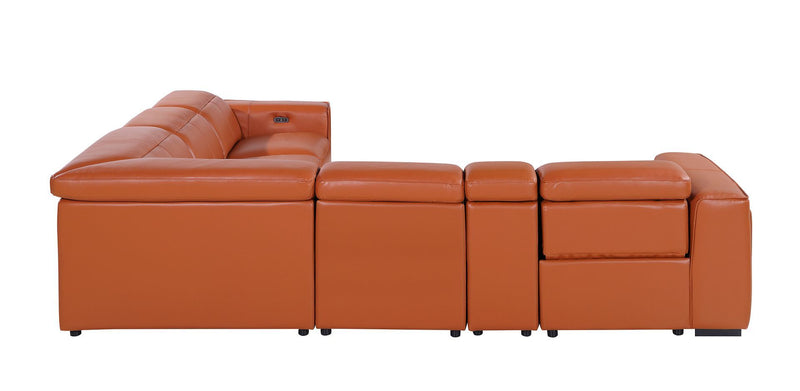 1224 - 6-Piece L-Shaped Sectional Sofa In With 3 Power Recliners & Power Headrests