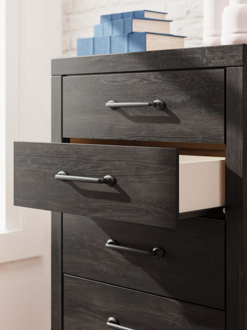 Hollivern - Five Drawer Chest - Dark Gray - R&R Furniture Gallery (Fountain Valley, CA)