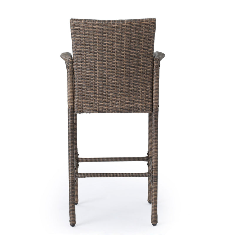 Outdoor Wicker Barstools With Rattan And Iron Frame - R&R Furniture Gallery (Fountain Valley, CA)