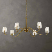 Uttermost Barcelona 6-light brass chandelier with gold finish, featuring elegant curved arms and classic design for sophisticated lighting.