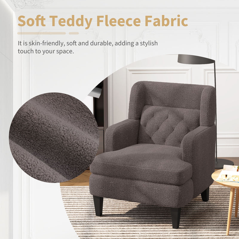 Upholstered Accent Chair Tufted Armchair For Living Room And Bedroom - R&R Furniture Gallery (Fountain Valley, CA)