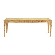 TOV Furniture Brandyss rectangular dining table with natural burl wood finish, modern design, and sturdy wood construction.