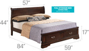 Louis Phillipe - Storage Bed - R&R Furniture Gallery (Fountain Valley, CA)