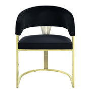 Fallon - Side Chair - Black Velvet & Mirrored Gold - R&R Furniture Gallery (Fountain Valley, CA)