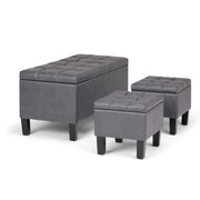 Dover - 3 Piece Storage Ottoman Contemporary Design - R&R Furniture Gallery (Fountain Valley, CA)