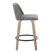 Toriano - Contemporary Fixed-Height Counter Stool & Swivel With Round Footrest (Set of 2) - R&R Furniture Gallery (Fountain Valley, CA)