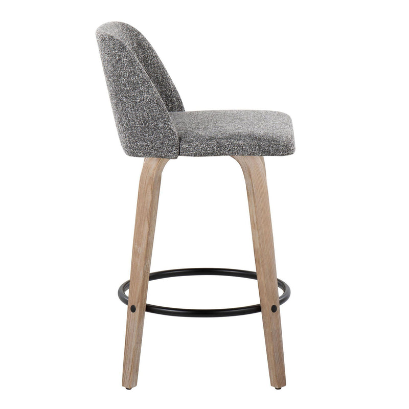 Toriano - Contemporary Fixed-Height Counter Stool & Swivel With Round Footrest (Set of 2) - R&R Furniture Gallery (Fountain Valley, CA)