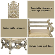 Danae - Arm Chair (Set of 2) - Synthetic Leather , Champagne & Gold - R&R Furniture Gallery (Fountain Valley, CA)