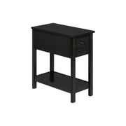 8th Street accent end table with two tiers, narrow design, storage drawer, and lamp, featuring a charming decorative style