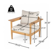 Terassi - Outdoor Lounge Chair (Set of 2) With Cushions - Beige / Light Teak - R&R Furniture Gallery (Fountain Valley, CA)