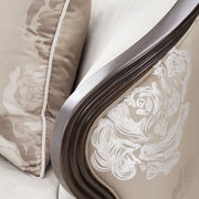 Camellia Field - Velvet Matching Chair - Beige / Dark Brown - R&R Furniture Gallery (Fountain Valley, CA)