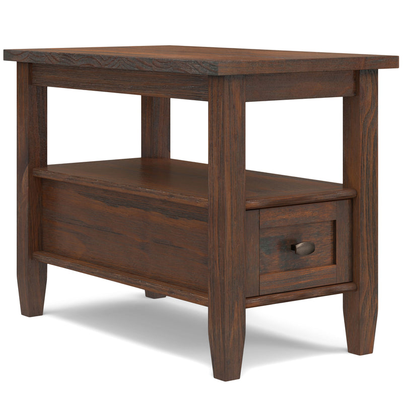 Warm Shaker - Narrow Side Table - Distressed Charcoal Brown - R&R Furniture Gallery (Fountain Valley, CA)