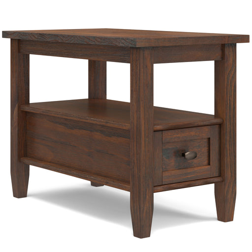 Warm Shaker - Narrow Side Table - Distressed Charcoal Brown - R&R Furniture Gallery (Fountain Valley, CA)