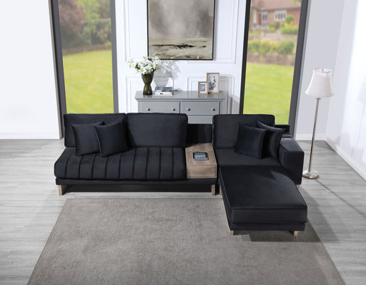 Memphis - Reversible Sectional Sofa Ottoman With Storage Compartment, Drawer, USB ports, Charging Outlets - R&R Furniture Gallery (Fountain Valley, CA)