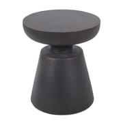 Outdoor lightweight concrete end table by Noble House with copper finish and half sphere top, perfect for patio or garden decor.